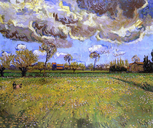  Vincent Van Gogh Landscape under a Stormy Sky - Canvas Print