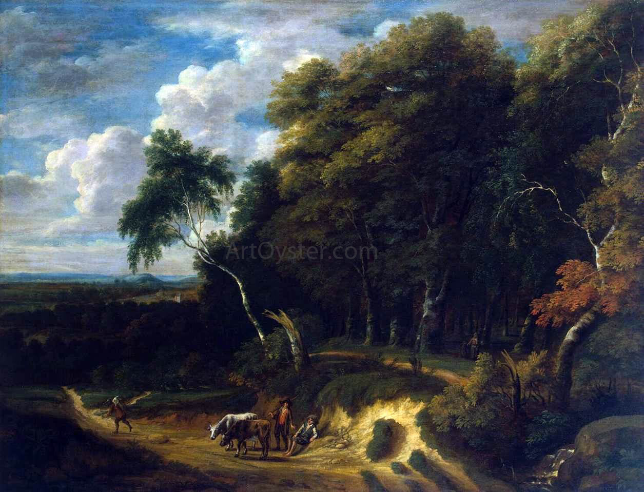  Jacques D'Arthois Landscape with a Herd - Canvas Print