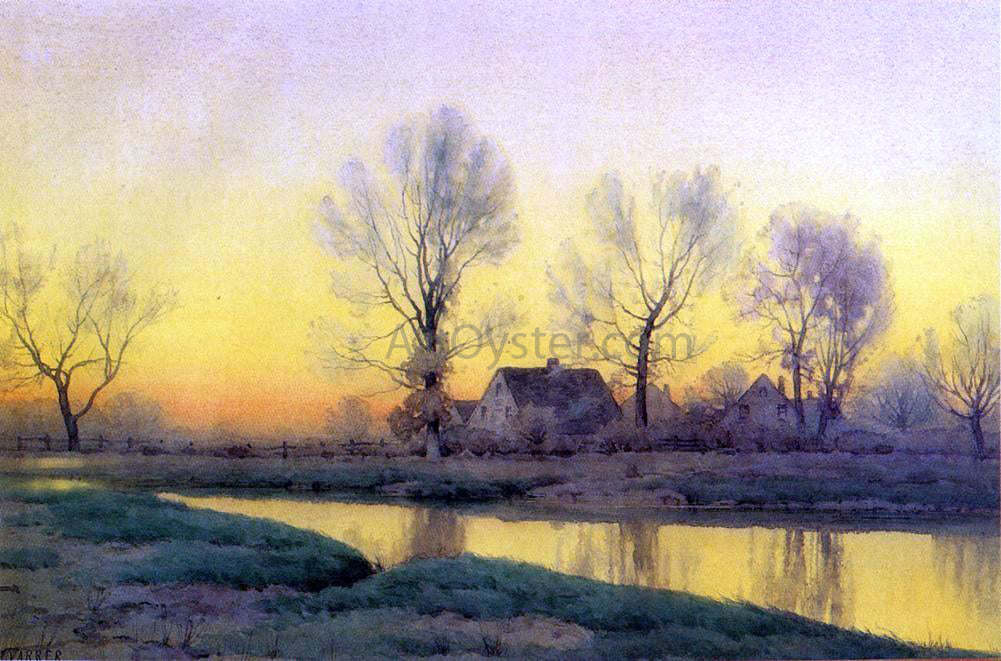  Henry Farrer Landscape with a House near a Lake - Canvas Print