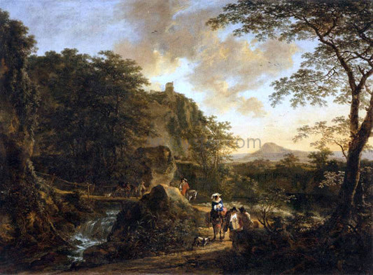  Jan Both Landscape with a Peasant Woman on a Mule - Canvas Print