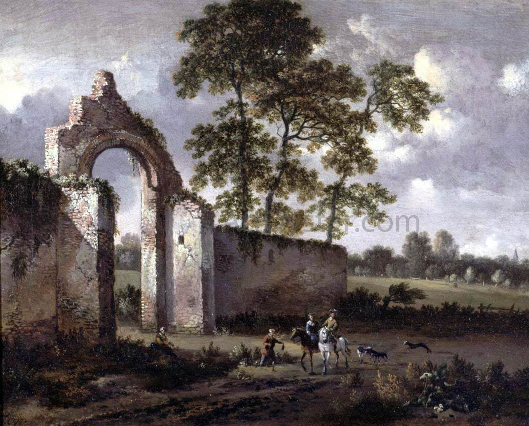  Jan Wynants Landscape with a Ruined Archway - Canvas Print