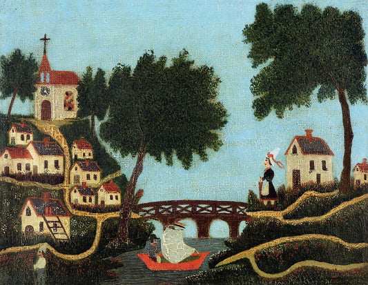  Henri Rousseau Landscape with Bridge - Canvas Print