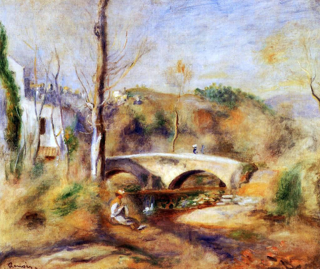  Pierre Auguste Renoir Landscape with Bridge - Canvas Print