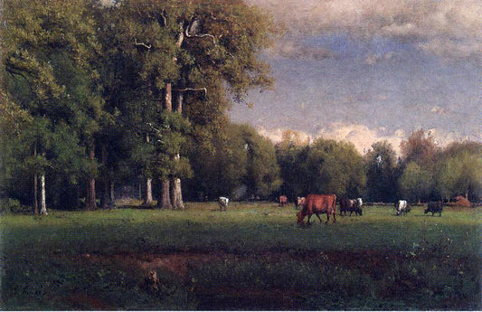  George Inness Landscape with Cattle - Canvas Print