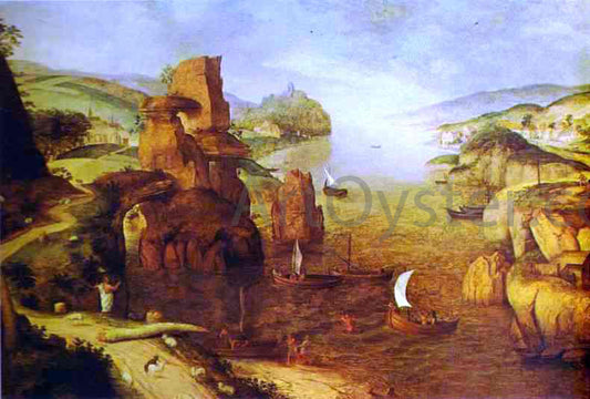  The Elder Pieter Bruegel Landscape with Christ Appearing to the Apostles at the Sea of Tiberias - Canvas Print