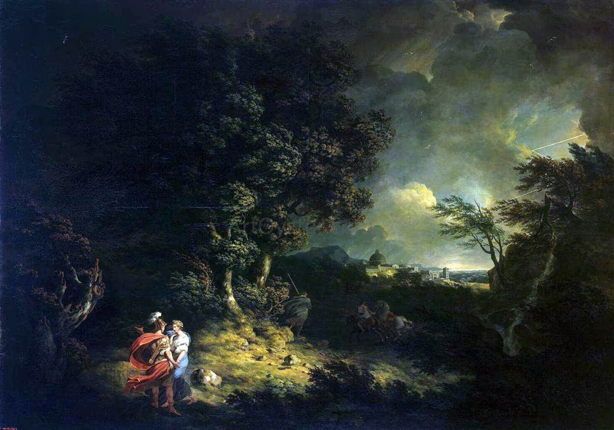  Thomas Jones Landscape with Dido and Aeneas - Canvas Print