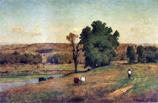  George Inness Landscape with Figure - Canvas Print