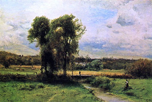  George Inness Landscape with Figures - Canvas Print
