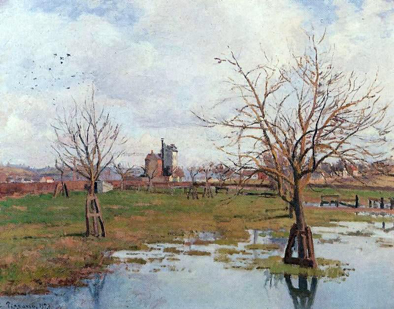  Camille Pissarro Landscape with Flooded Fields - Canvas Print