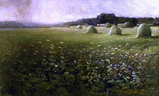  Charles Ethan Porter Landscape with Grain Stacks - Canvas Print
