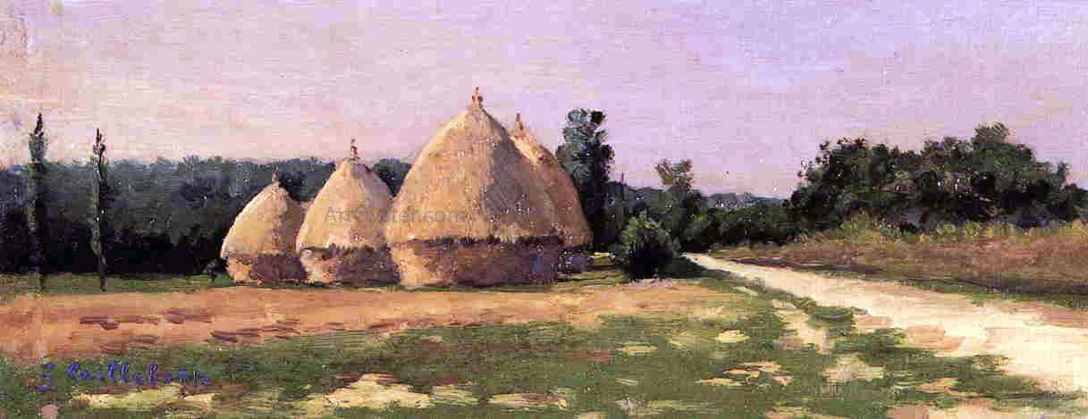  Gustave Caillebotte Landscape with Haystacks - Canvas Print