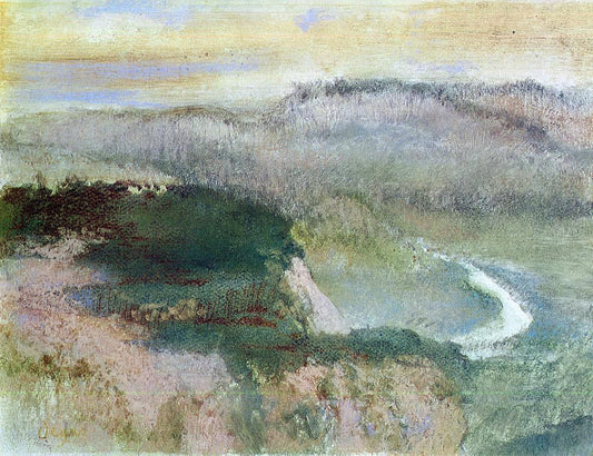  Edgar Degas Landscape with Hills - Canvas Print