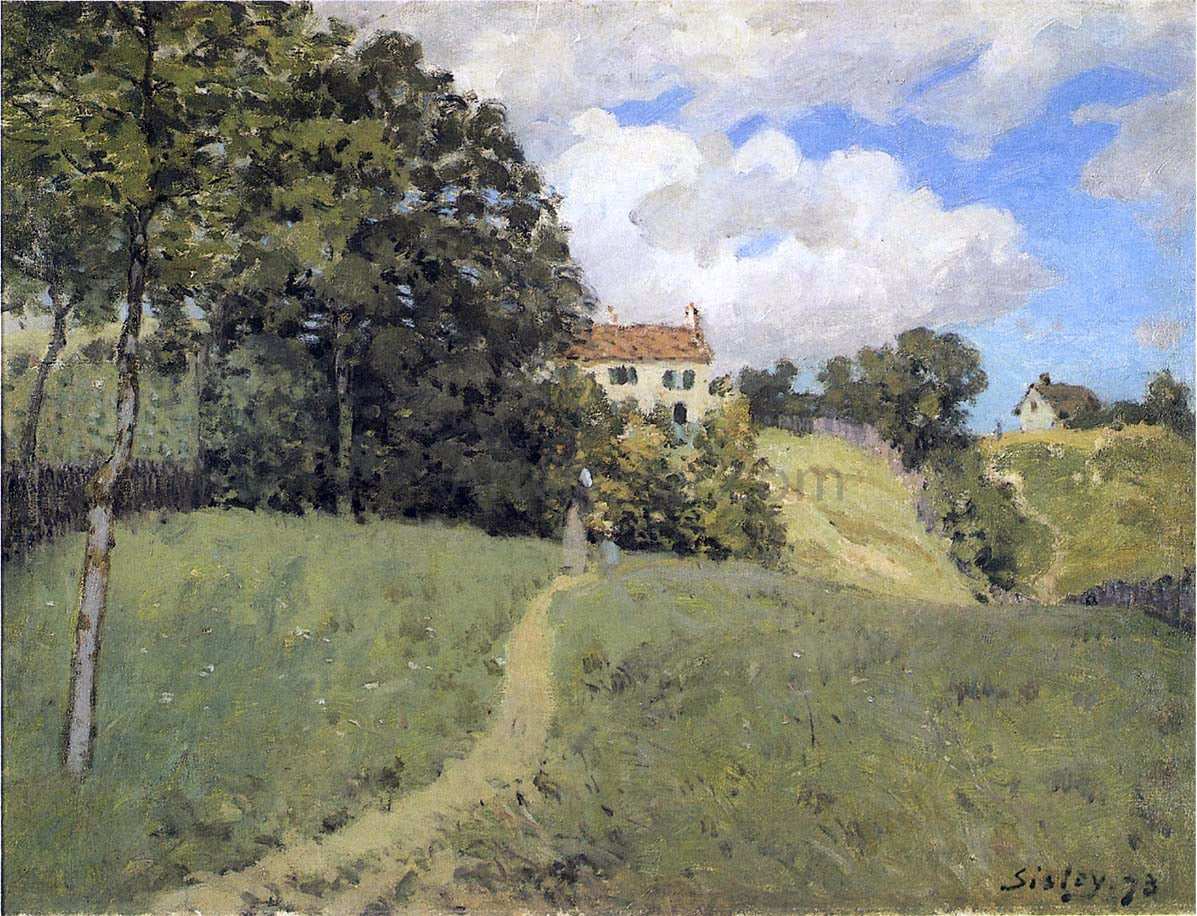  Alfred Sisley Landscape with Houses - Canvas Print