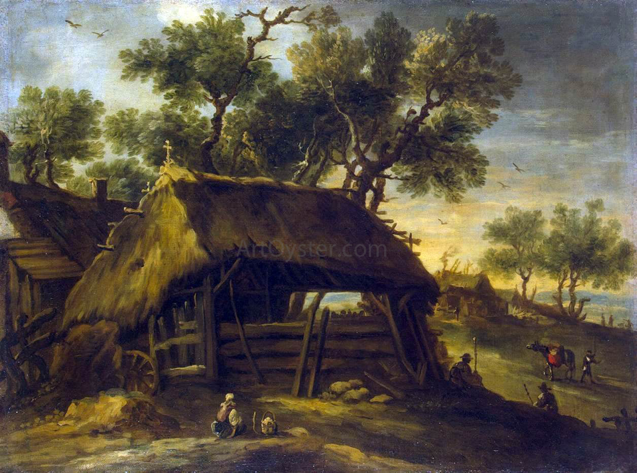  Antonio Del Castillo Landscape with Huts - Canvas Print