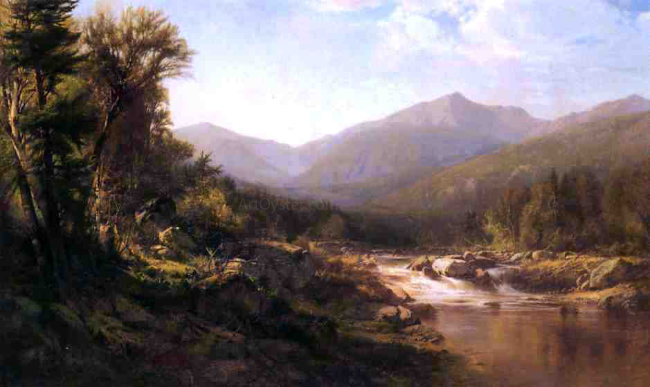  Alexander Helwig Wyant Landscape with Mountains and Stream - Canvas Print