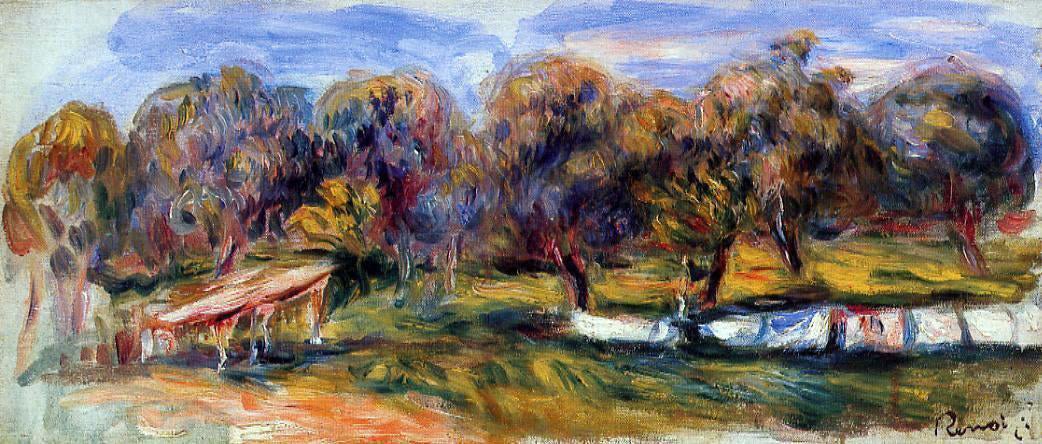  Pierre Auguste Renoir Landscape with Orchard - Canvas Print