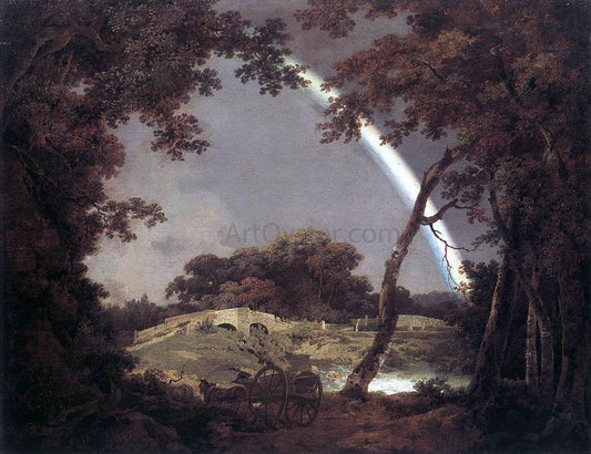  Joseph Wright Landscape with Rainbow - Canvas Print