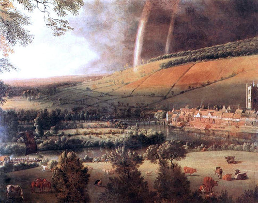 Jan Siberechts Landscape with Rainbow, Henley-on-Thames - Canvas Print