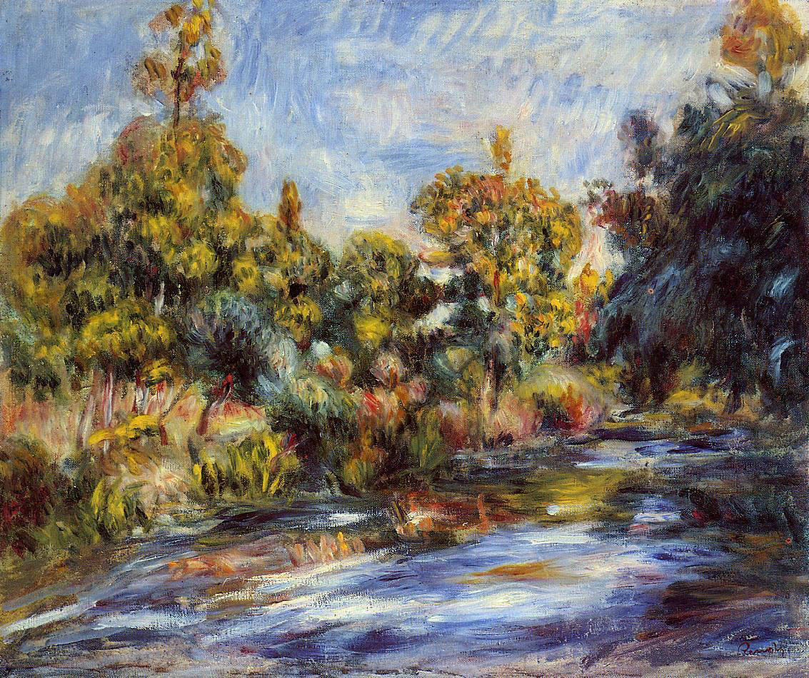  Pierre Auguste Renoir Landscape with River - Canvas Print