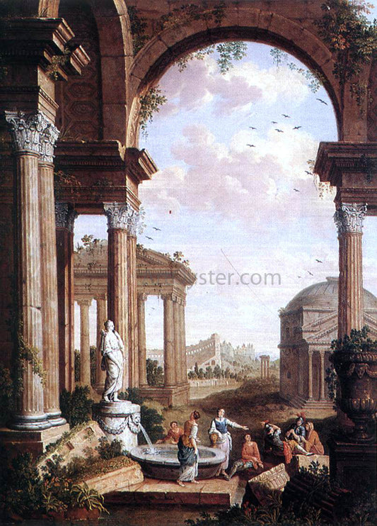  Paul De Cock Landscape with Roman Ruins - Canvas Print