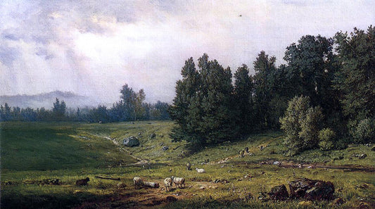  George Inness Landscape with Sheep - Canvas Print