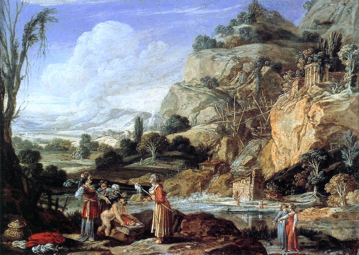  Bartholomeus Breenbergh Landscape with the Finding of Moses - Canvas Print