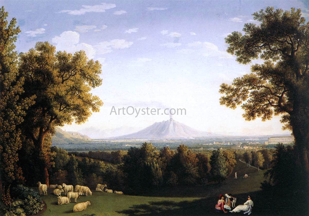  Jacob Philipp Hackert Landscape with the Palace of Caserta and Vesuvius - Canvas Print