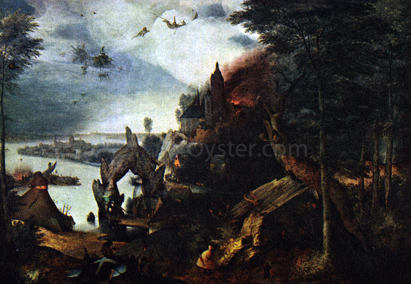  The Elder Pieter Bruegel Landscape with the Temptation of Saint Anthony - Canvas Print