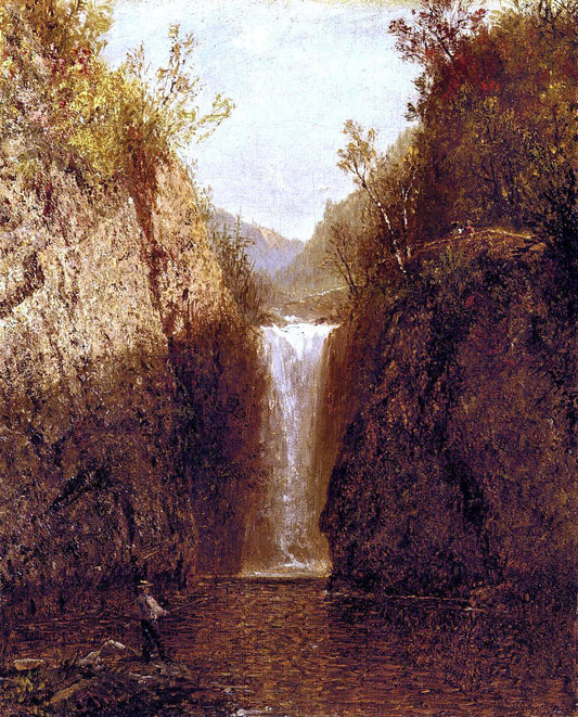  John Frederick Kensett Landscape with Waterfall - Canvas Print