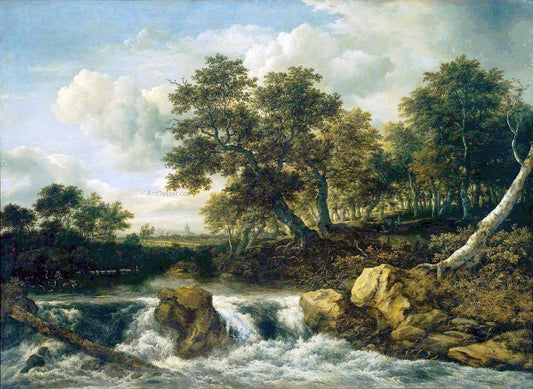  Jacob Van Ruisdael Landscape with Waterfall - Canvas Print