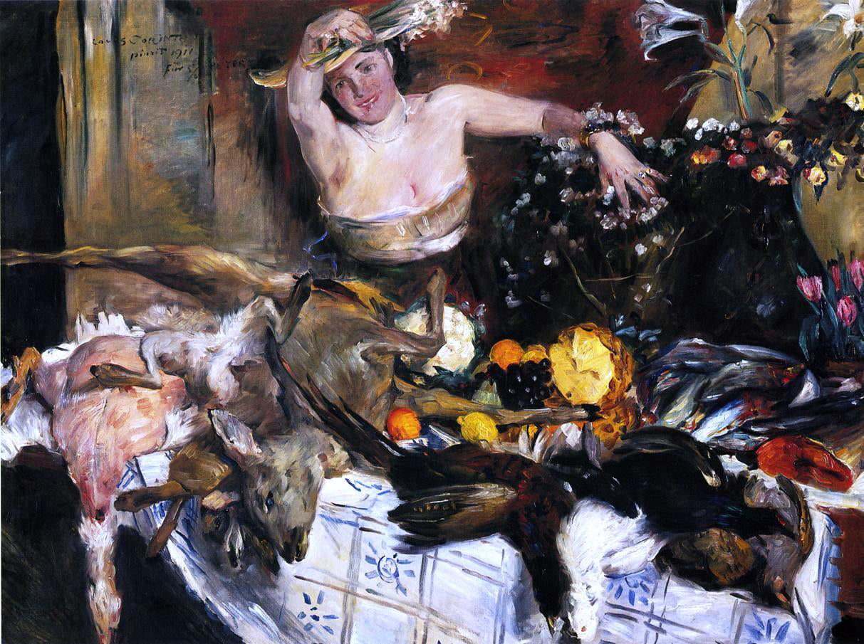  Lovis Corinth Large Still Life with Figure (also known as Birthday Picture) - Canvas Print