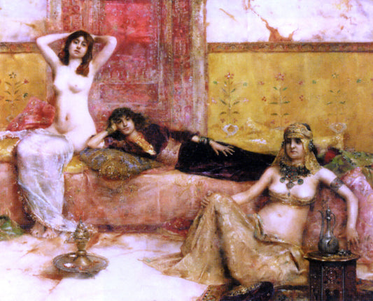 Maurice Bompard L'Attente: Odalisques Dans le Harem - Canvas Print