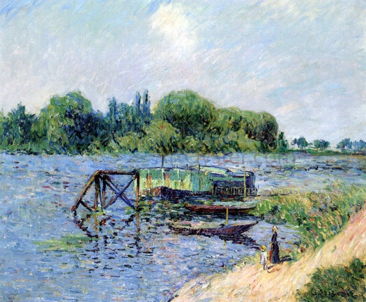  Gustave Loiseau Laundry on the Seine at Herblay - Canvas Print