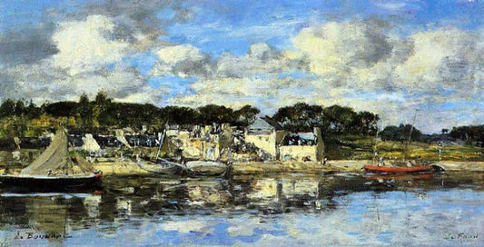  Eugene-Louis Boudin Le Faou: The Village and the Port on the River - Canvas Print