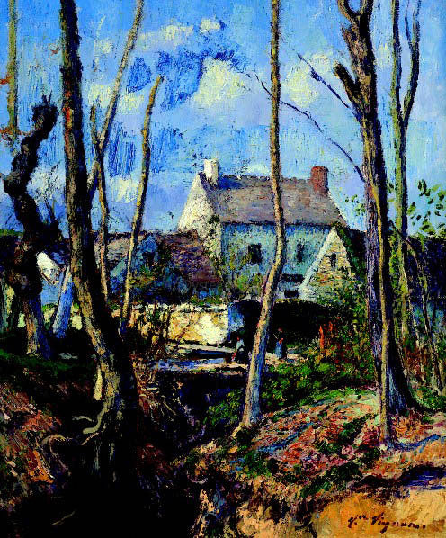  Victor Vignon Le Hameau en Hiver - Canvas Print