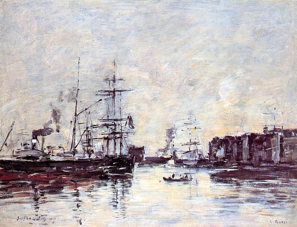  Eugene-Louis Boudin Le Havre: Bassin de la Barre - Canvas Print