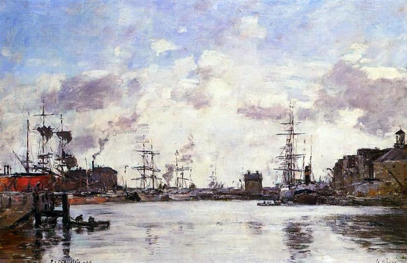  Eugene-Louis Boudin Le Havre, le Bassin de la Barre - Canvas Print