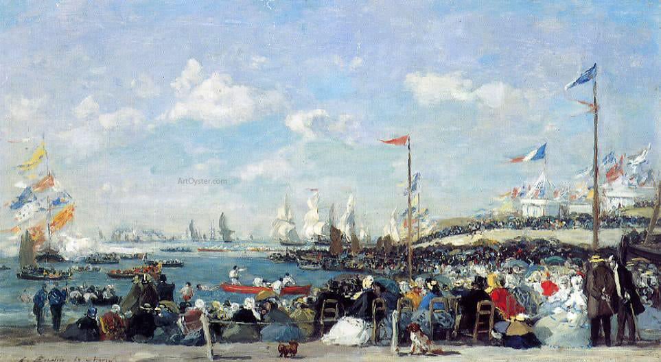  Eugene-Louis Boudin Le Havre, the Regatta Festival - Canvas Print
