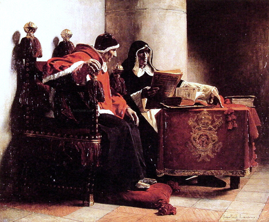  Jean-Paul Laurens Le Pape et l'Inquisiteur, dit aussie Sixte IV et Toruemada - Canvas Print
