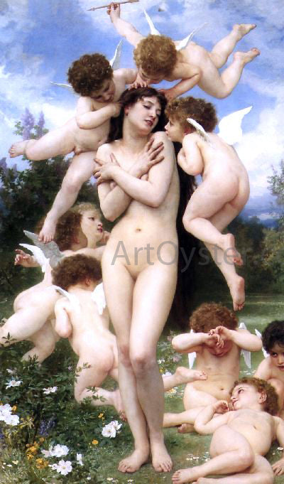  William Adolphe Bouguereau Le Printemps (also known as The Return of Spring) - Canvas Print