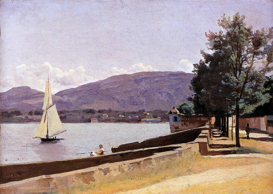  Jean-Baptiste-Camille Corot Le Quai des Paquis, Geneva - Canvas Print