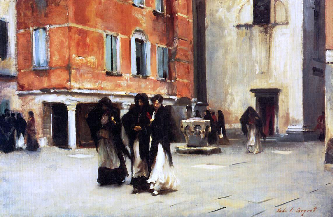  John Singer Sargent Leaving Church, Campo San Canciano, Venice - Canvas Print