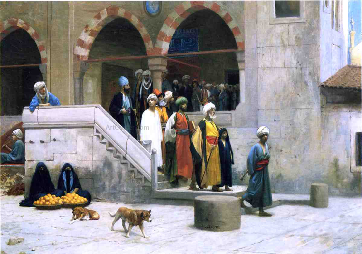  Jean-Leon Gerome Leaving the Mosque - Canvas Print