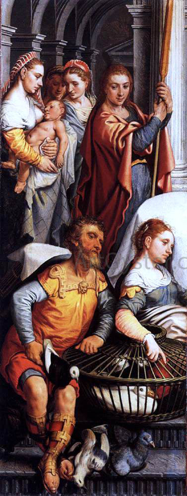  Pieter Aertsen Left Wing of a Triptych with the Adoration of the Magi (reverse side) - Canvas Print