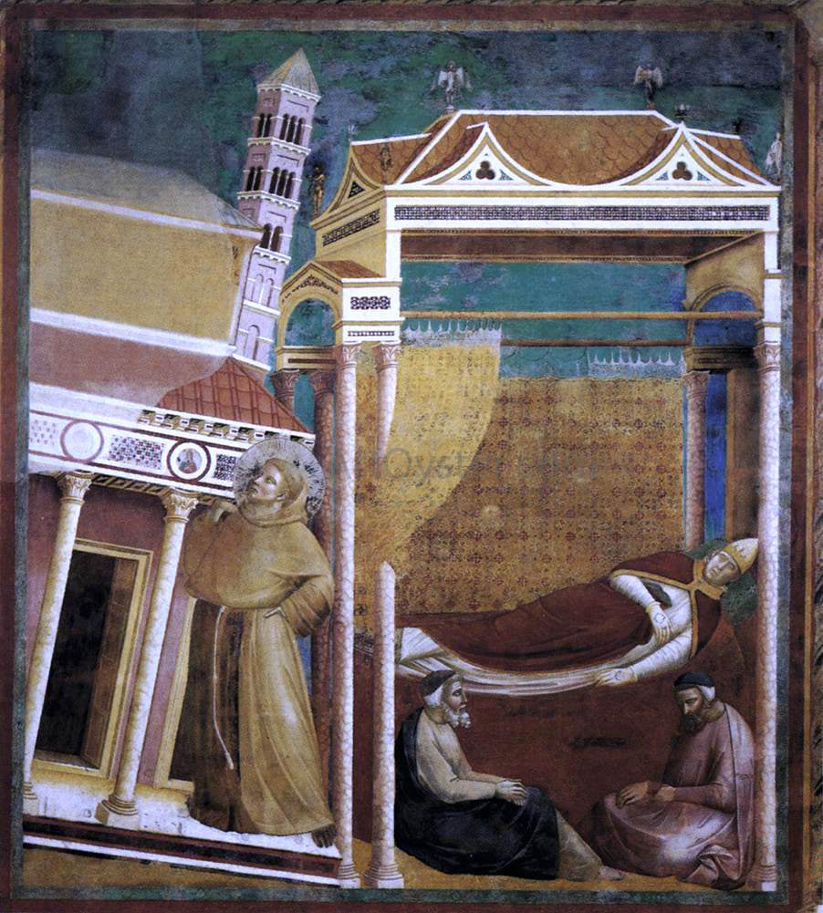  Giotto Di Bondone Legend of St Francis: 6. Dream of Innocent III (Upper Church, San Francesco, Assisi) - Canvas Print