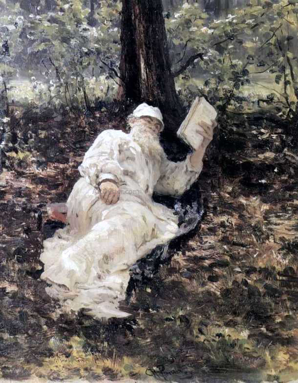  Ilia Efimovich Repin Leo Tolstoy in the forest - Canvas Print