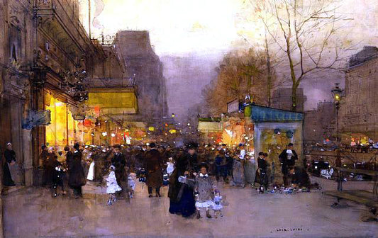  Luigi Loir Les baraques du jour de l'An, Paris, Porte Saint Martin - Canvas Print