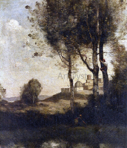  Jean-Baptiste-Camille Corot Les denicheurs Toscans - Canvas Print