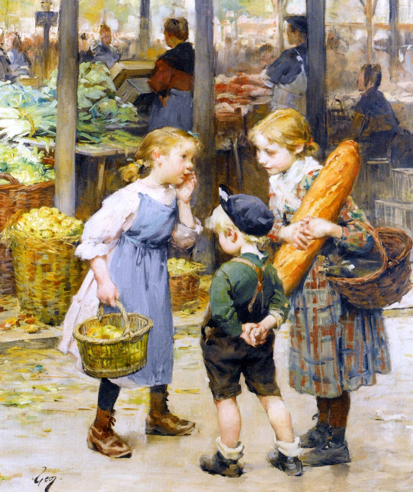  Henry Jean Geoffroy Les Petites Menageres - Canvas Print