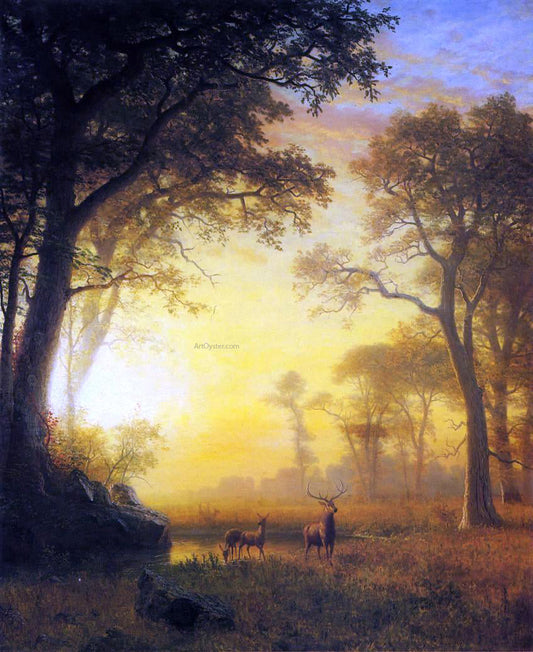  Albert Bierstadt Light in the Forest - Canvas Print